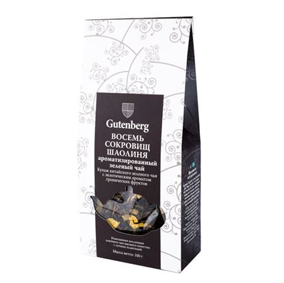 Изображение Чай Gutenberg зеленый ароматизированный Восемь Сокровищ Шаолиня, 100 гр