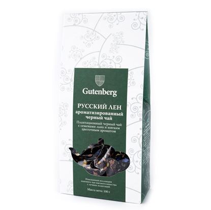 Изображение Чай Gutenberg черный ароматизированный Русский лен, 100 гр
