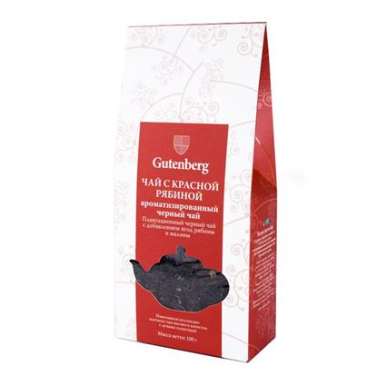 Изображение Чай Gutenberg черный ароматизированный С красной рябиной, 100 гр