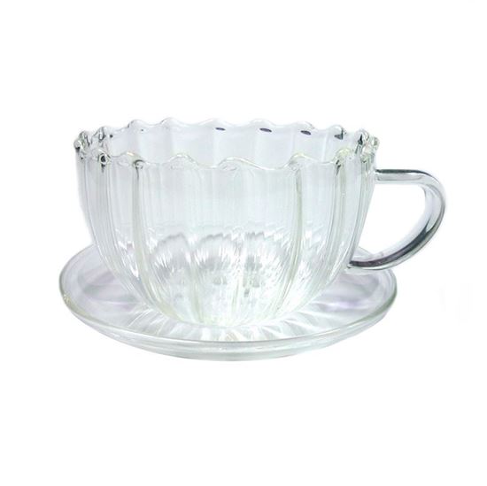 Изображение Чайная пара "Колеус" из жаропрочного стекла. Объем 150 мл.