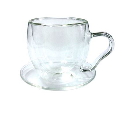 Изображение Чайная пара "Канны" из жаропрочного стекла. Объем 200мл.