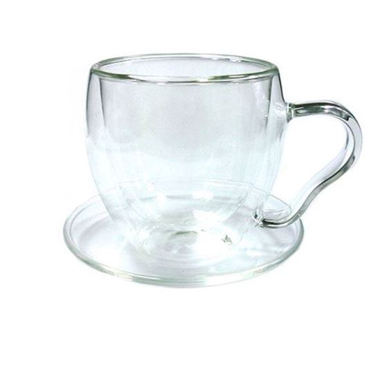 Изображение Чайная пара "Канны" из жаропрочного стекла. Объем 200мл.