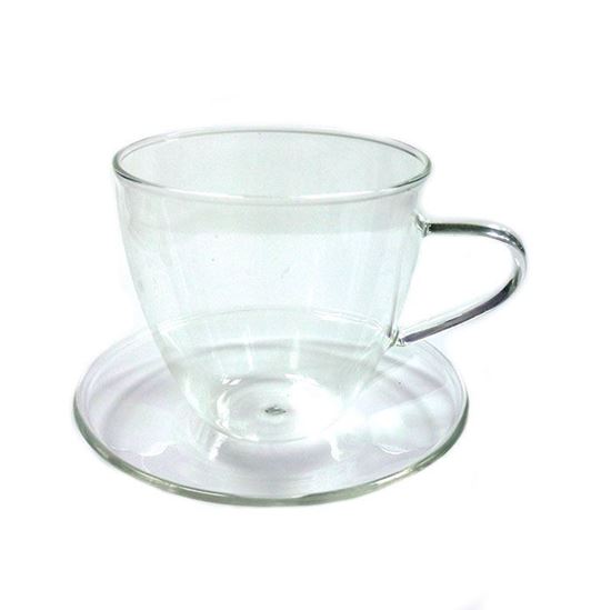 Изображение Чайная пара "Стеклянный бутон" из жаропрочного стекла. Объем 200 мл.