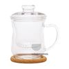Изображение Чашка из жаропрочного стекла  "Гиацинт" с заварочной колбой,крышкой и пробковой подставкой, 300 мл.