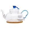 Изображение Чайник стеклянный "Крокус" с заварочной колбой,пробковой подставкой и пружинкой-фильтром в носике, 500 мл., дно d80 мм.