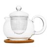 Изображение Чайник стеклянный "Пион" с заварочной колбой и пробковой подставкой,800 мл., дно d75 мм.