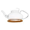 Изображение Чайник стеклянный "Роза" с  пробковой подставкой и пружинкой- фильтром в носике,объем 470 мл., дно d70 мм.