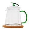 Изображение Чайник стеклянный "Магнолия" с заварочной колбой и пробковой подставкой,400 мл, дно d100 мм.