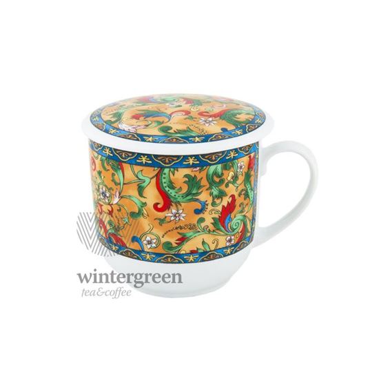 Изображение Кружка с крышкой и ситечком "Аладдин", цвет жёлтый, объём 300 мл