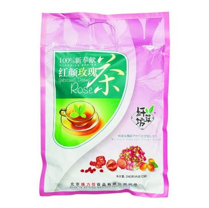 Изображение Китайский элитный чай Gutenberg  Ба Бао Ча (Восемь сокровищ розовый) с розой. 12*20 гр.